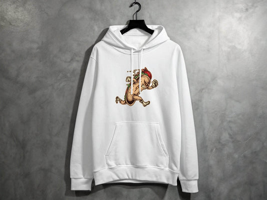 Hot Dog Running Taco Graphic Hoodie - Design & Vybe