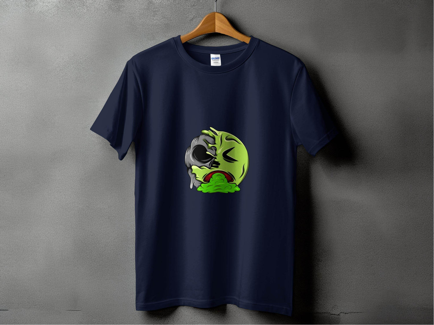 Half Zombie Half Emoji Graphic Design Illustration T-Shirt - Design & Vybe