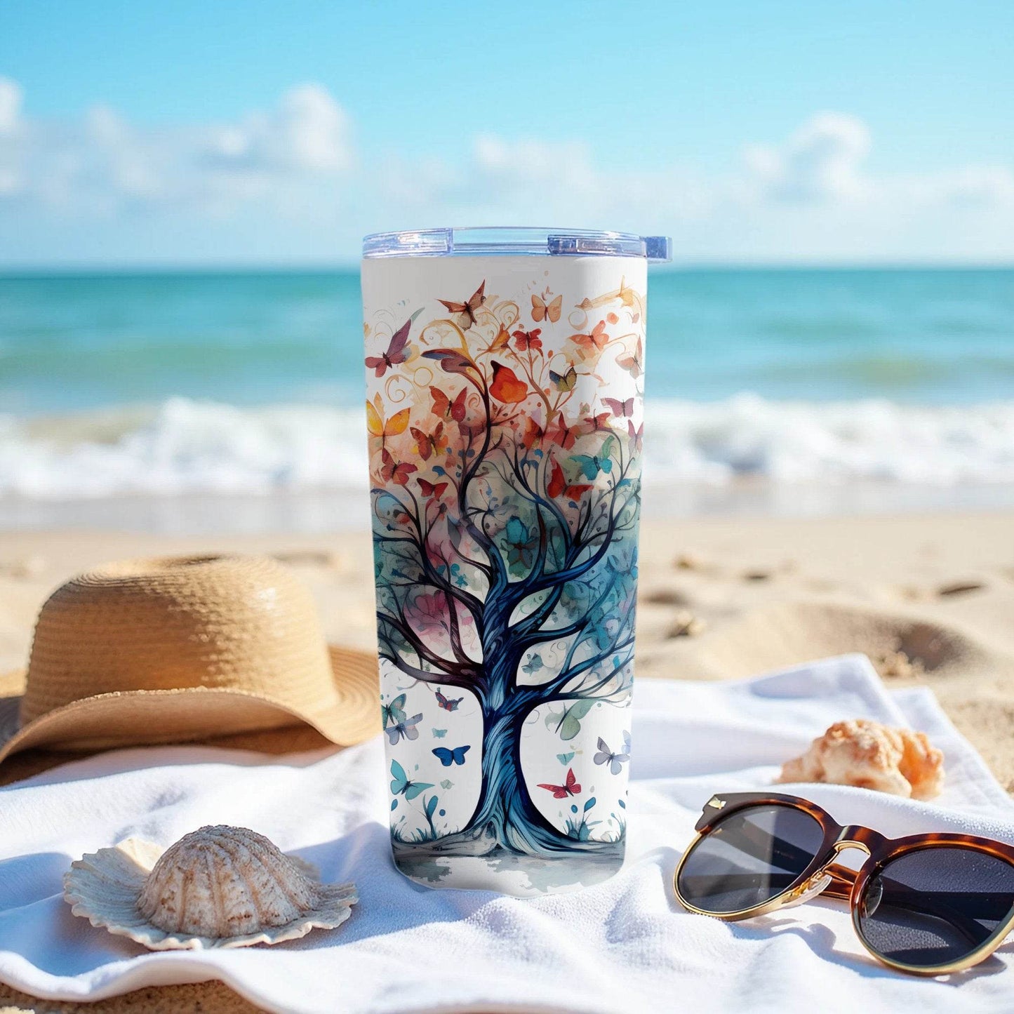 Butterfly Tree Artistic Floral Design Beautiful Art Tumbler - Design & Vybe