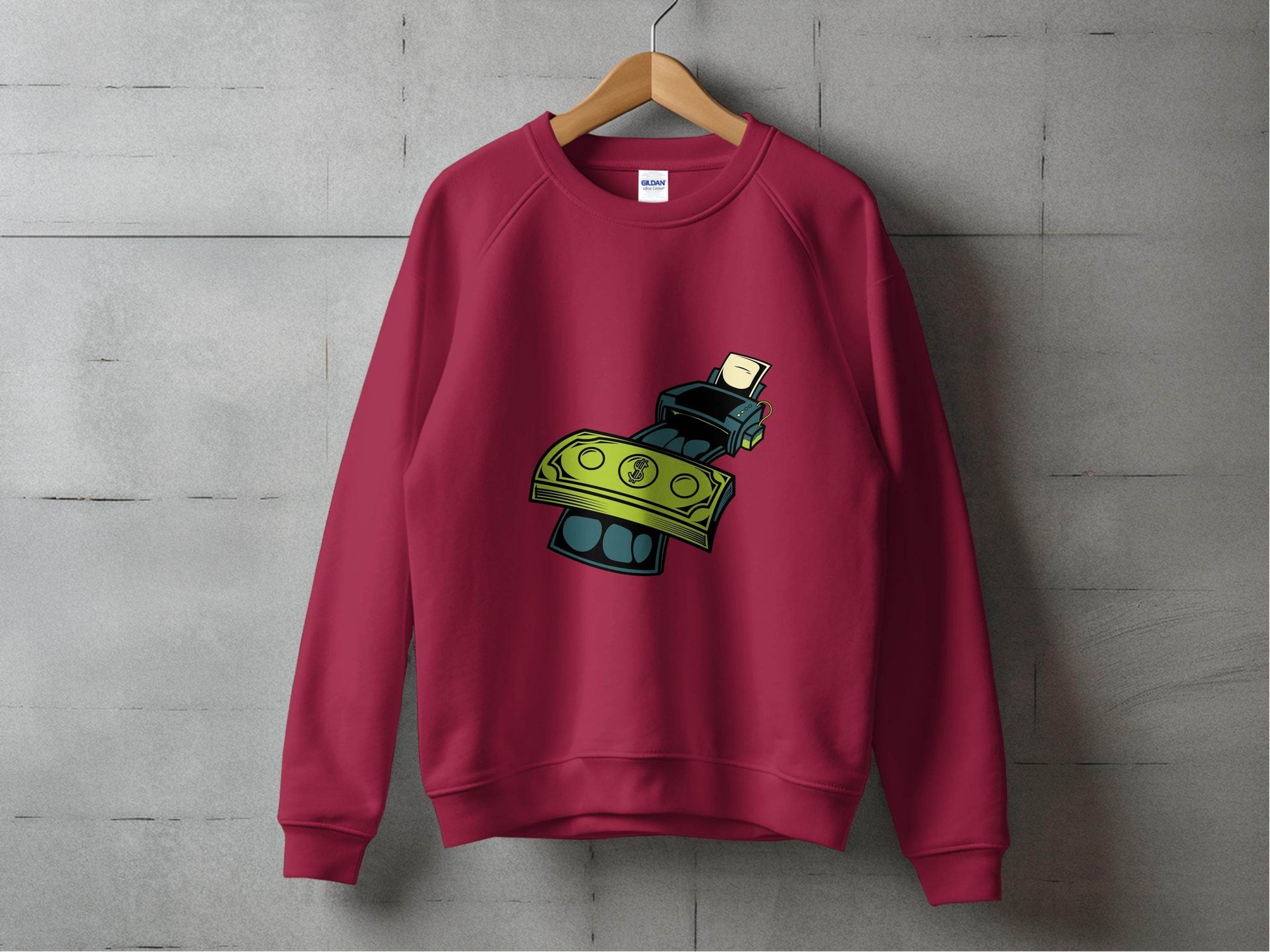 Eye-Catching Cash Printing Money Graphic Sweater - Design & Vybe