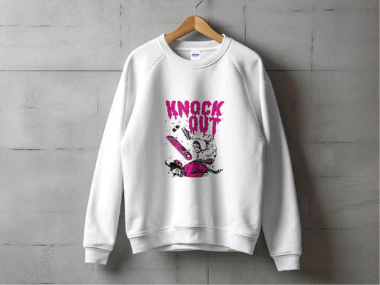Knock Out Skateboarding Skeleton Illustration Art Sweater - Design & Vybe