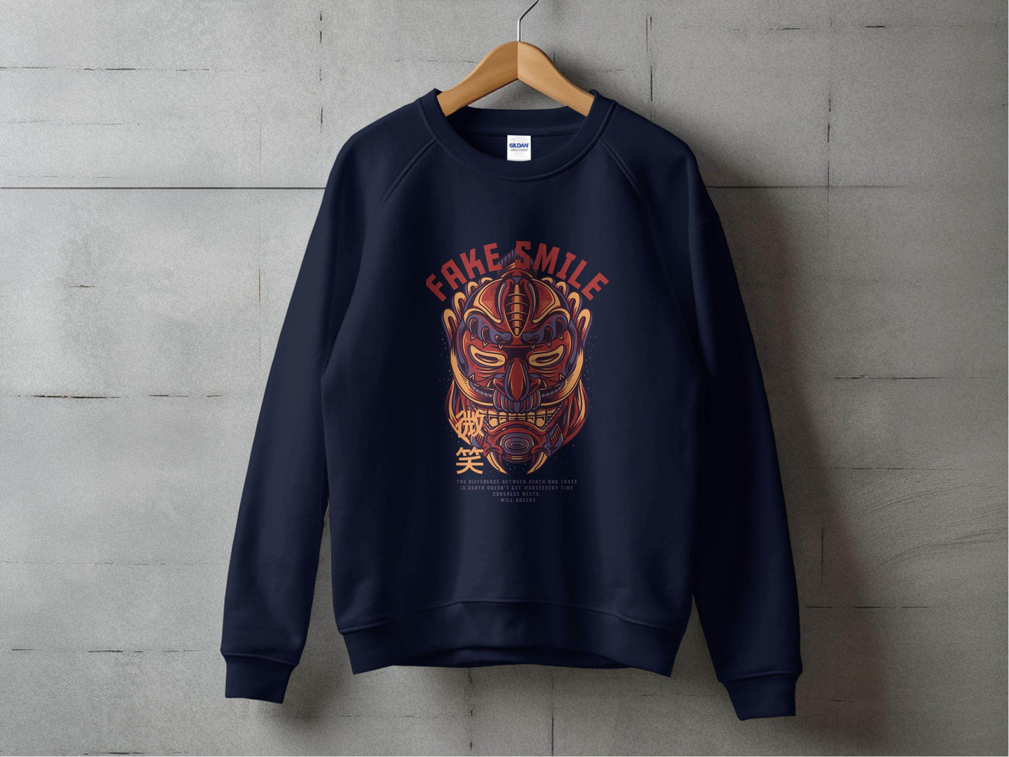 Fake Smile Japanese Mask Design Graphic Sweater - Design & Vybe