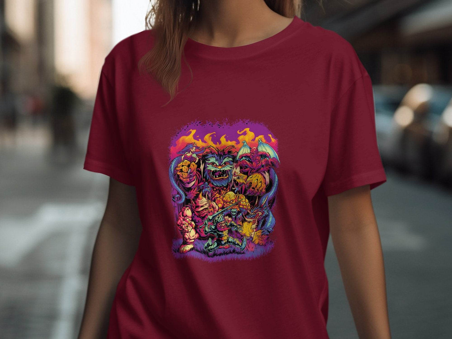 Epic Fantasy Illustration Featuring Fearsome Creatures T-Shirt - Design & Vybe