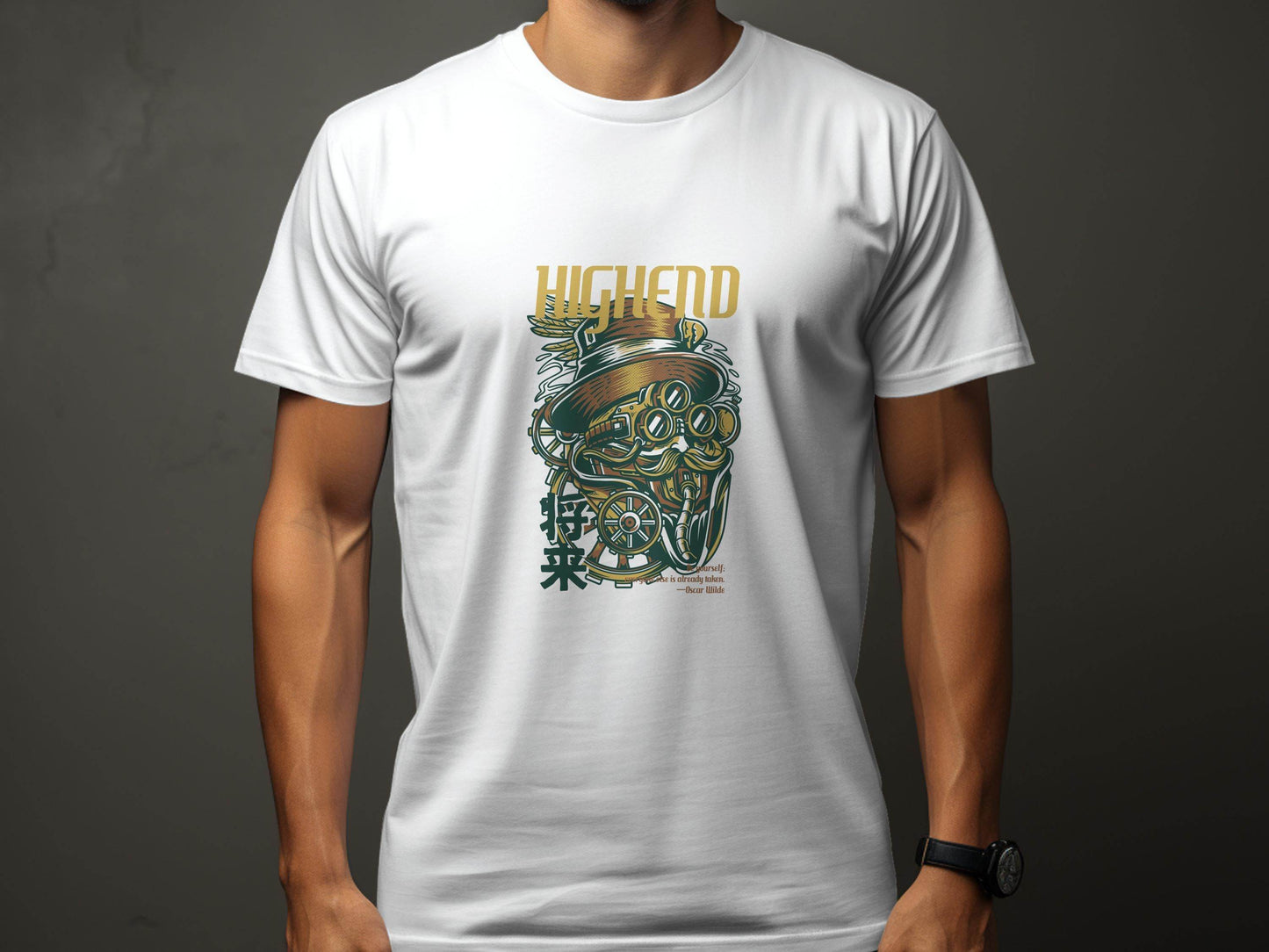 High End Steampunk Design With Future Inscription T-Shirt - Design & Vybe