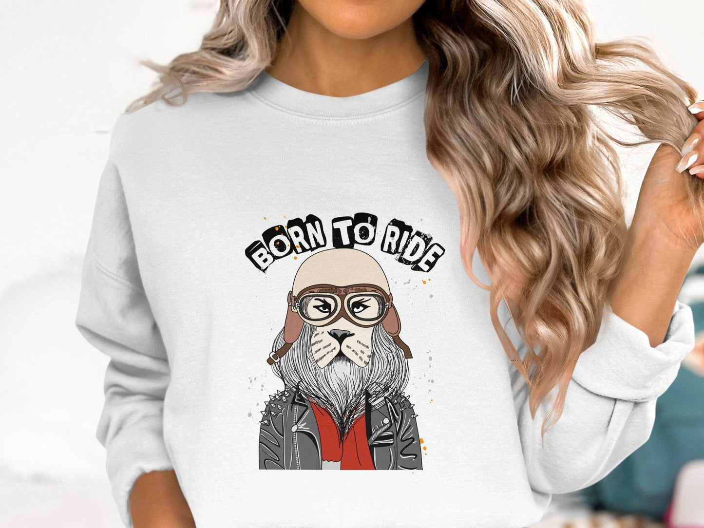 Born to Ride Cool Biker Themed Graphic Sweater - Design & Vybe