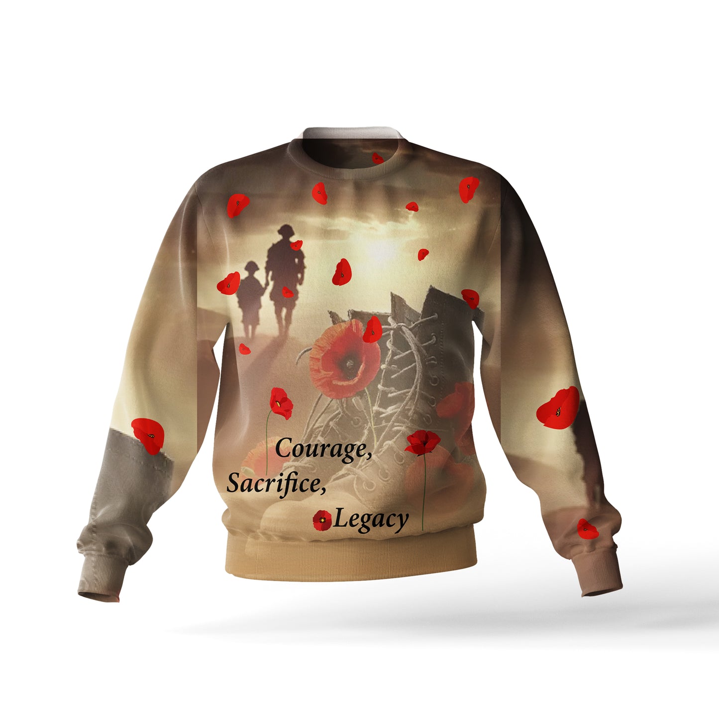 Courage Sacrifice Legacy Poppy Boots - Remembrance Day