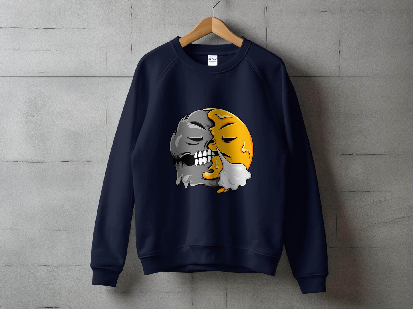 Duality of Nature Smiley Graphic Print Sweater - Design & Vybe
