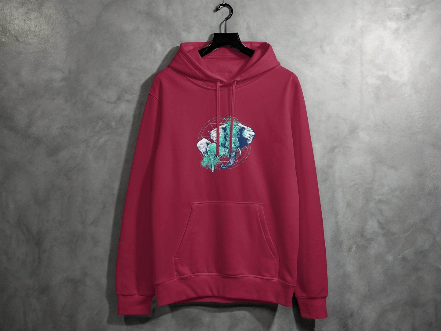 Stunning Elephant Graphic Blue Nature Design Hoodie - Design & Vybe