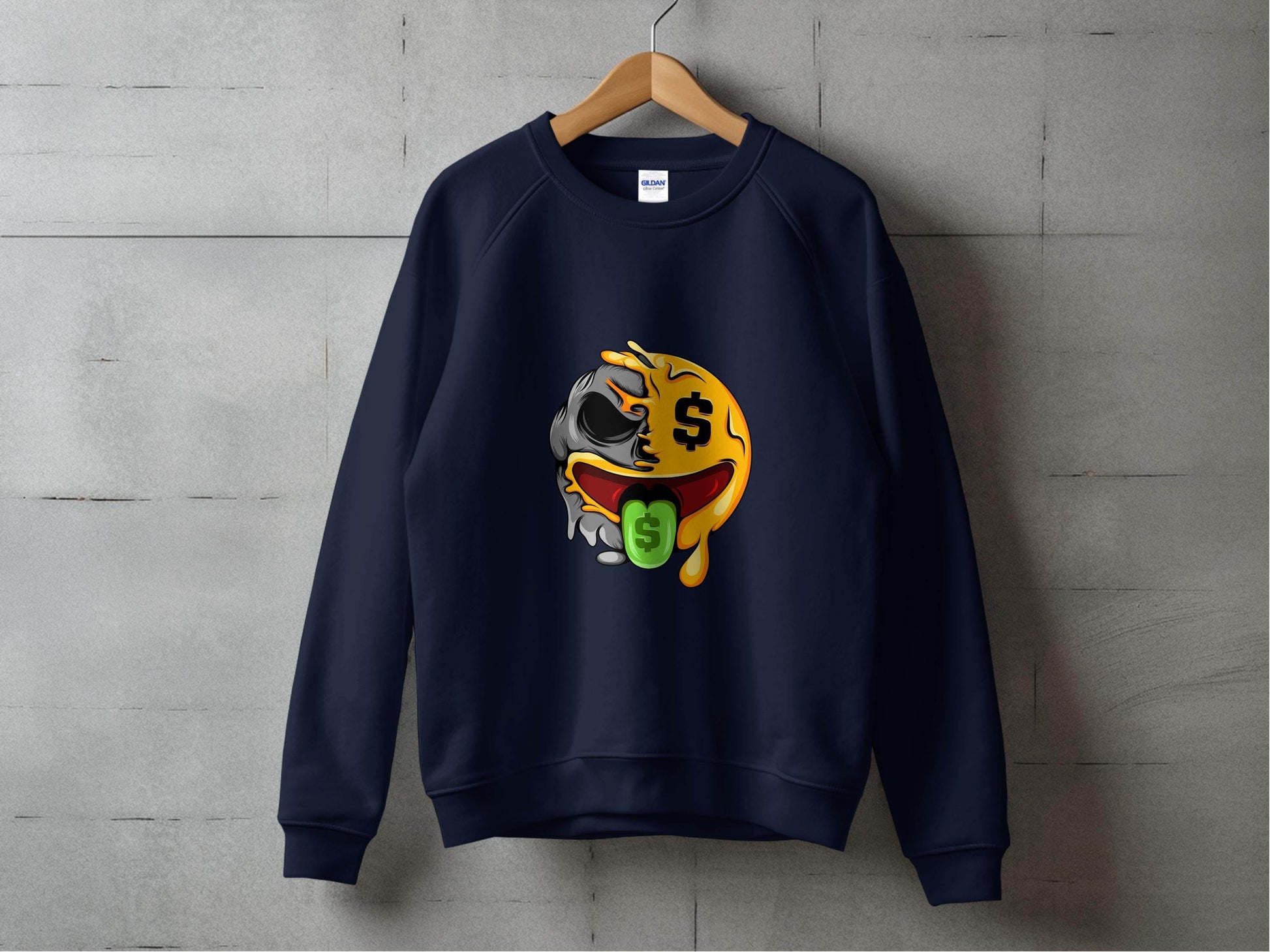 Melting Money Emoji Graphic Image For Mens Womens Sweater - Design & Vybe
