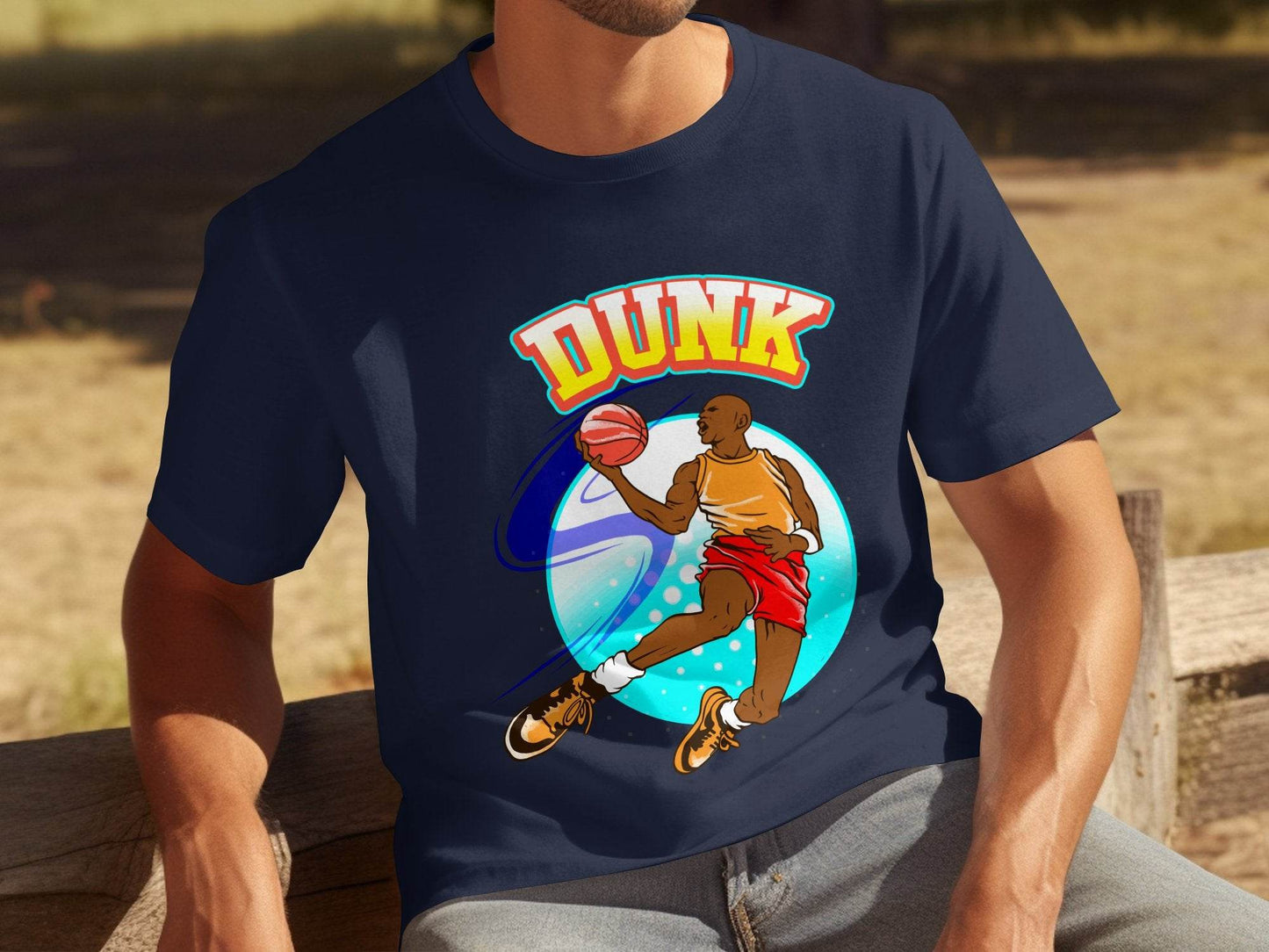 Vibrant Basketball Dunk Graphic Sports T-Shirt - Design & Vybe