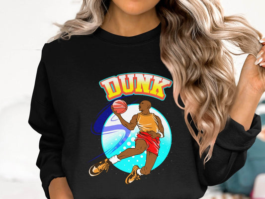 Vibrant Basketball Dunk Graphic Sports Sweater - Design & Vybe