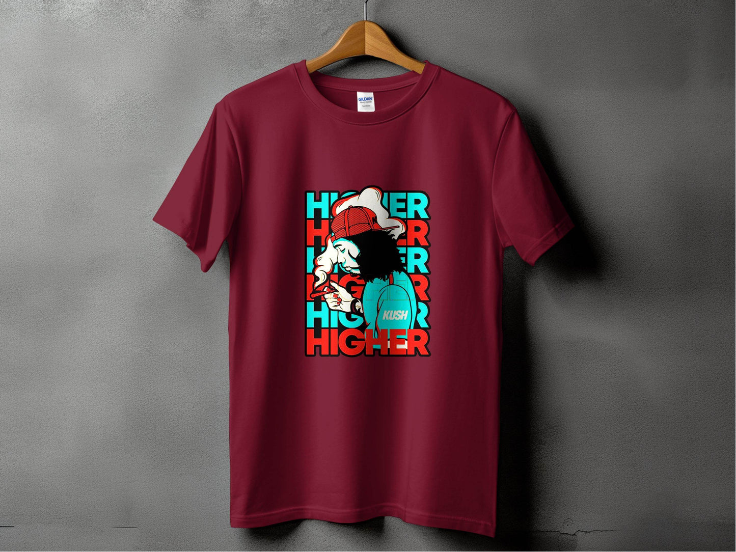 Higher Kush Guy Graphic Novelty Illustration Design T-Shirt - Design & Vybe