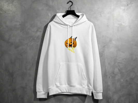 Halloween Pumpkin With Knife Illustration Design Hoodie - Design & Vybe