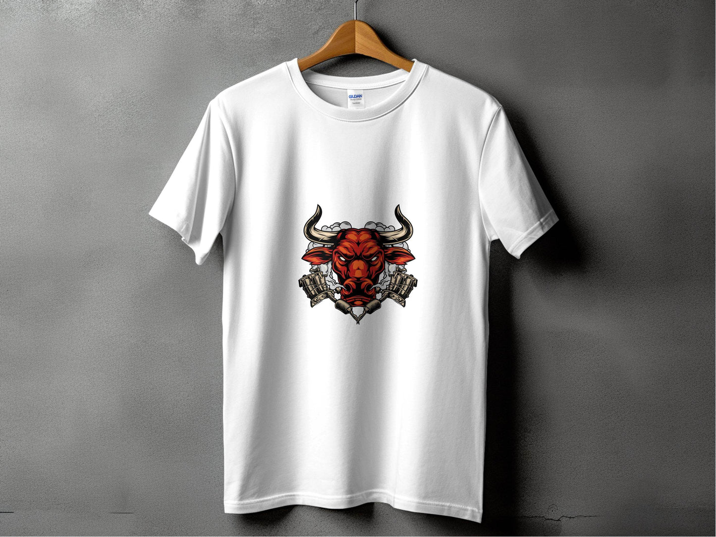 Tattooed Bull Power Design Cool Graphic Vector Art T-Shirt - Design & Vybe