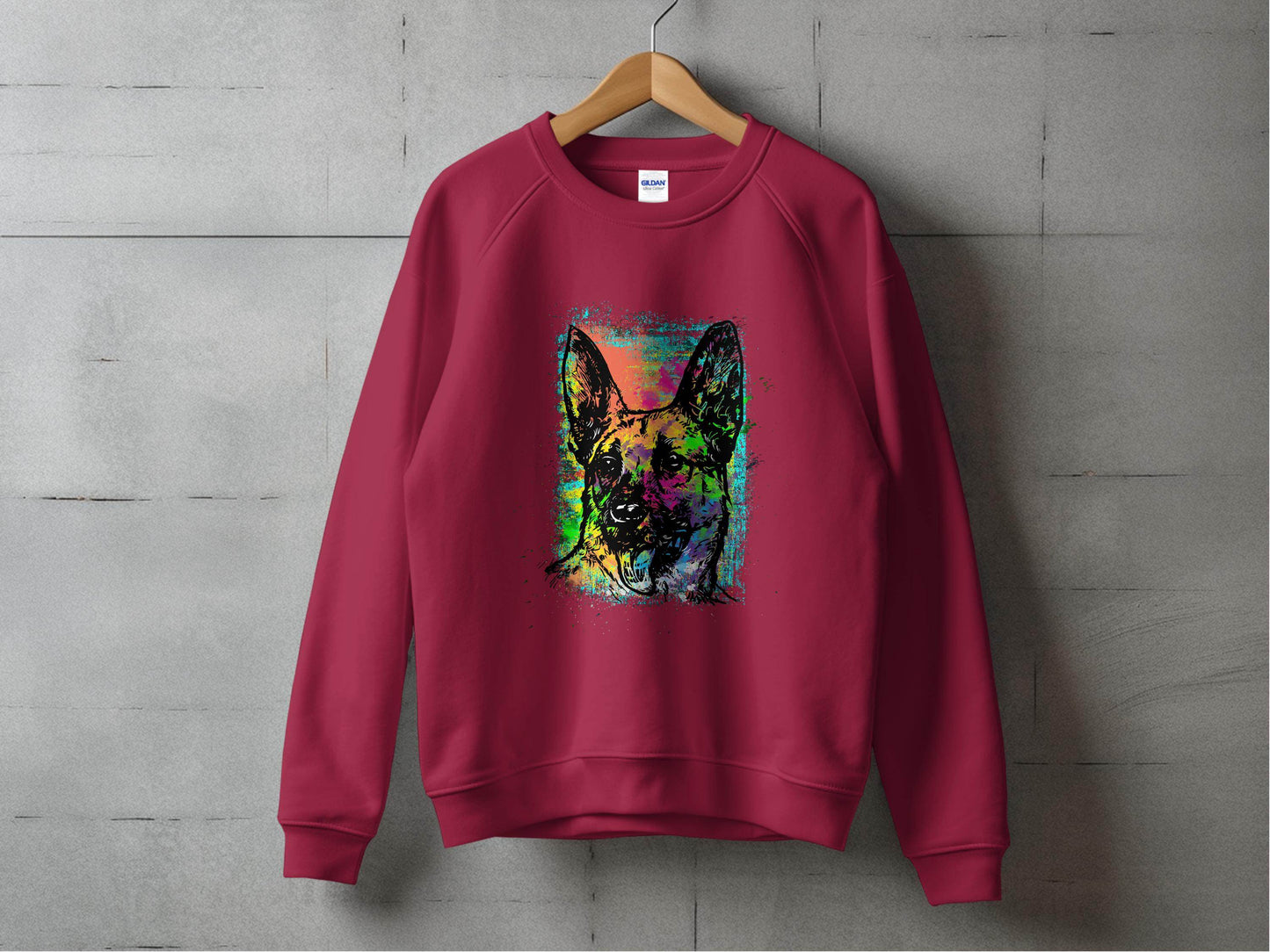 Vibrant German Shepherd Illustration Art Sweater - Design & Vybe