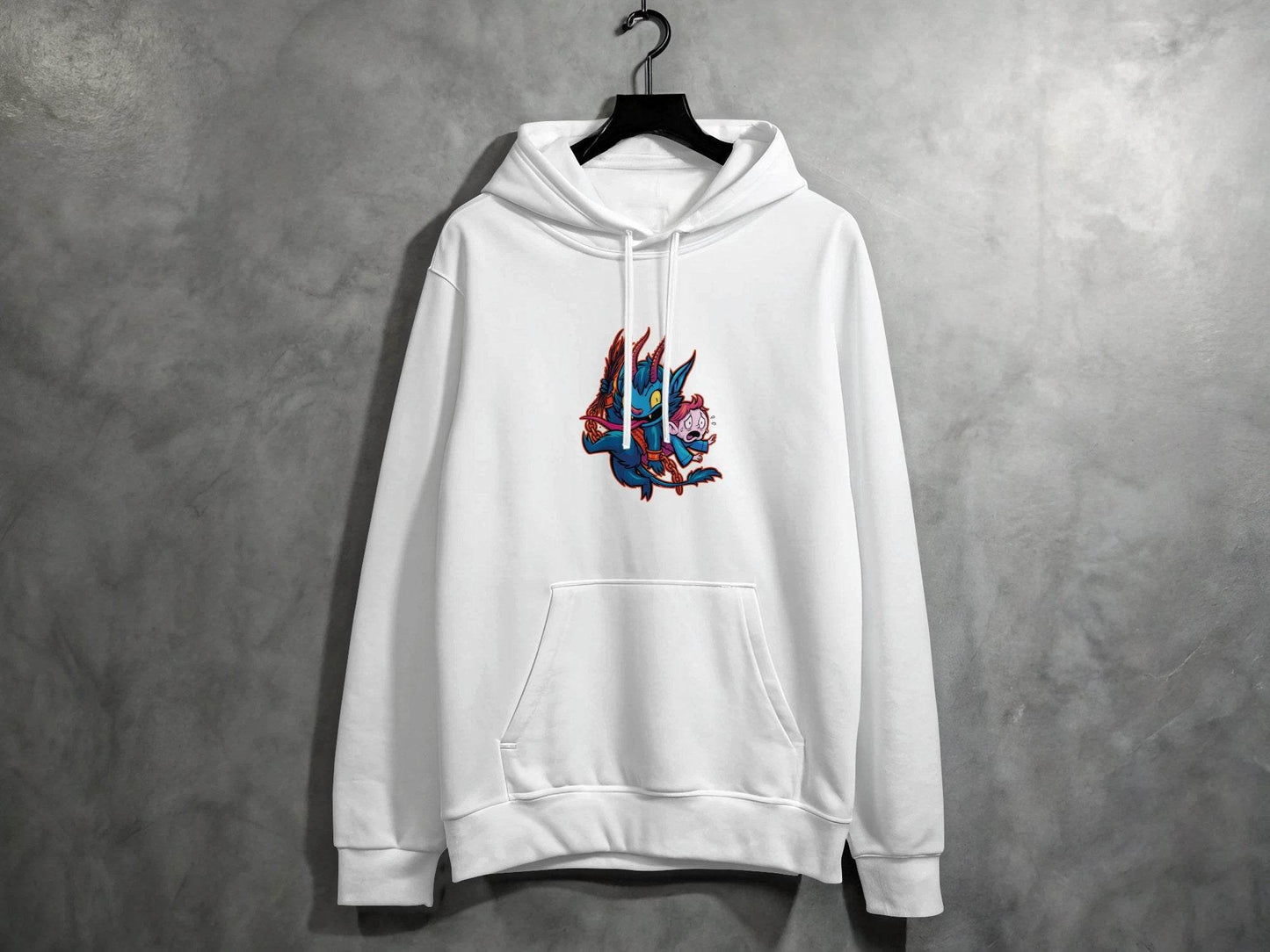Krampus With Child Caught Illustration Cartoon Hoodie - Design & Vybe