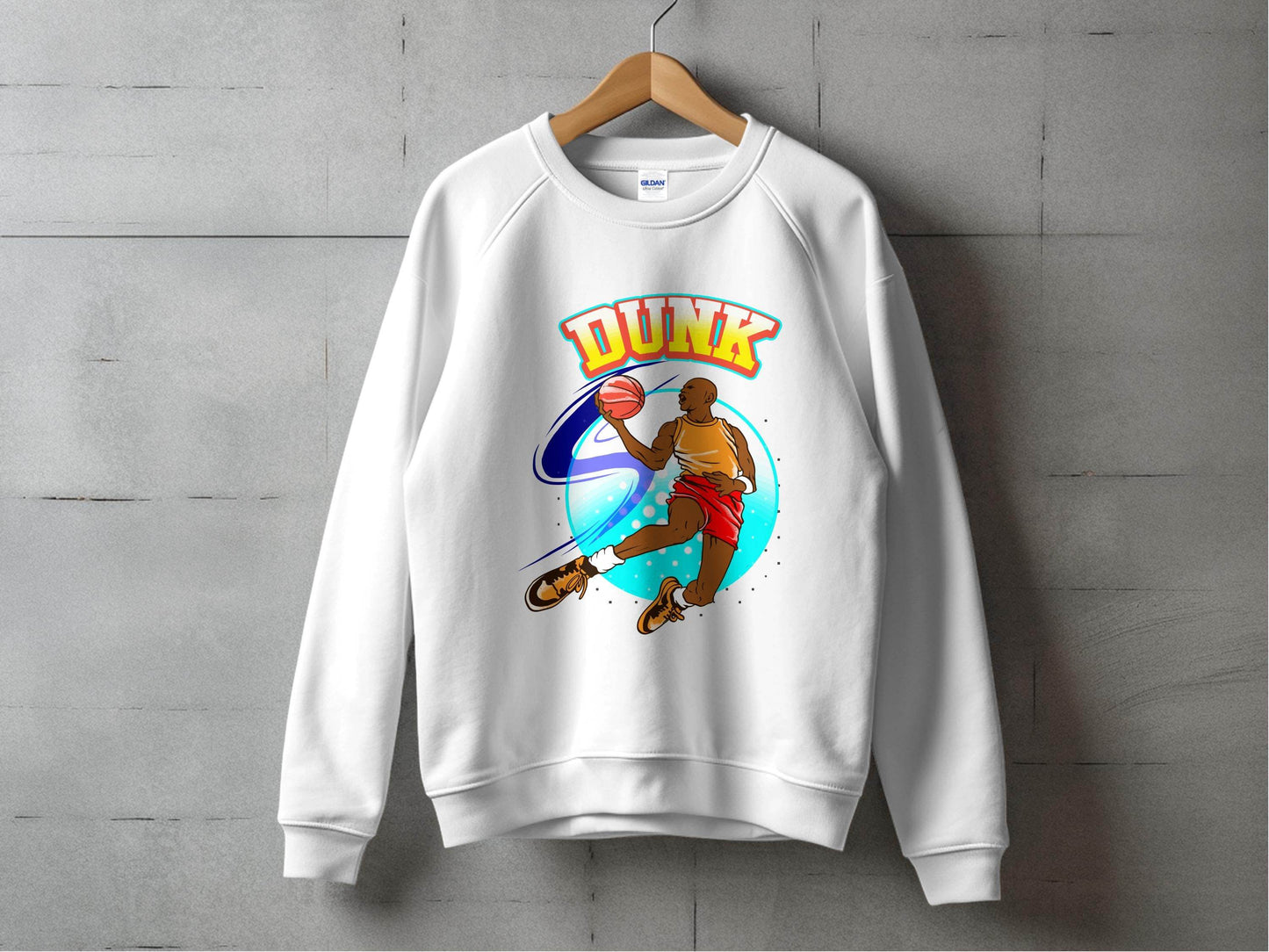 Vibrant Basketball Dunk Graphic Sports Sweater - Design & Vybe