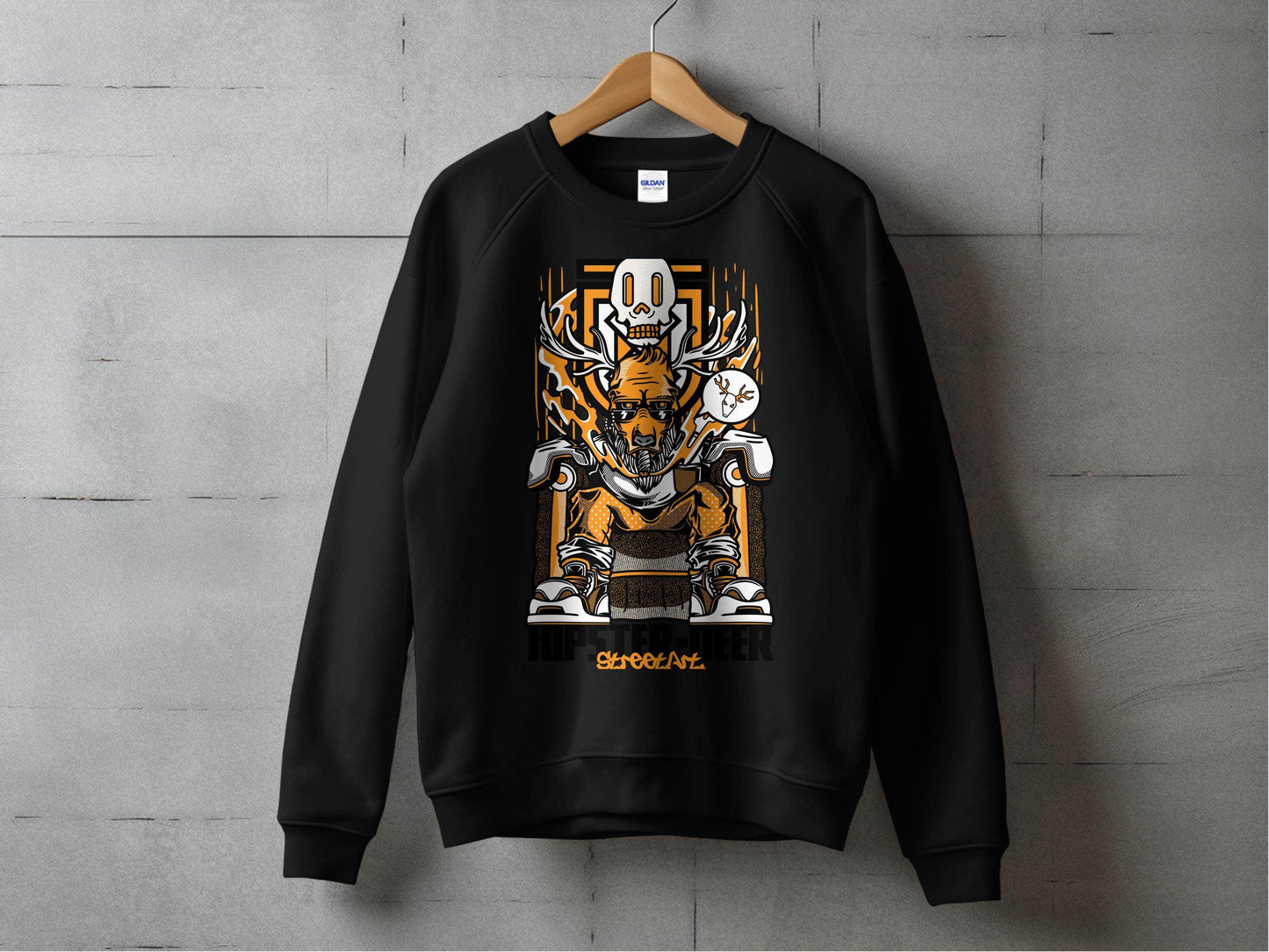 Hipster Deer Street Art Graphic Design For Casual Sweater - Design & Vybe