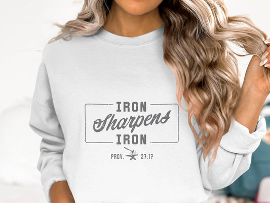 Iron Sharpens Iron Proverbs Quote Graphic Design Sweater - Design & Vybe