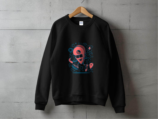 Fun Cartoon Location Pin Graphic Sweater - Design & Vybe