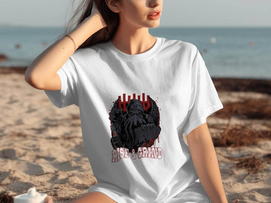 Rise and Grind Skater Monster Graphic Novelty T-Shirt - Design & Vybe