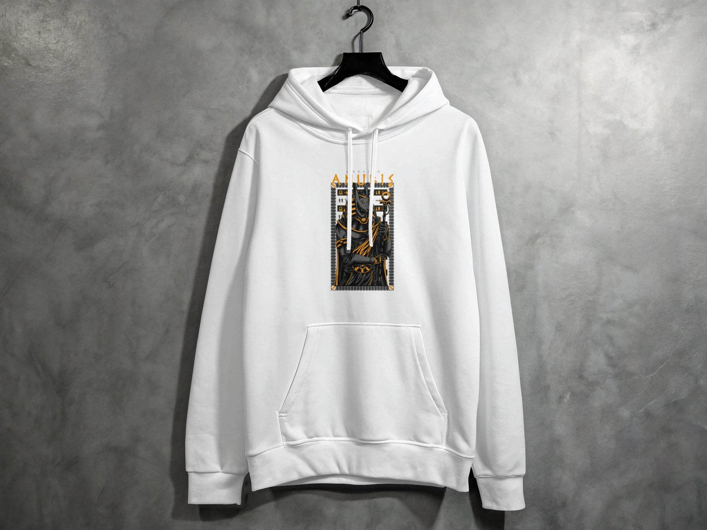 Anubis Warrior with Hieroglyphs Illustration Graphic Hoodie - Design & Vybe