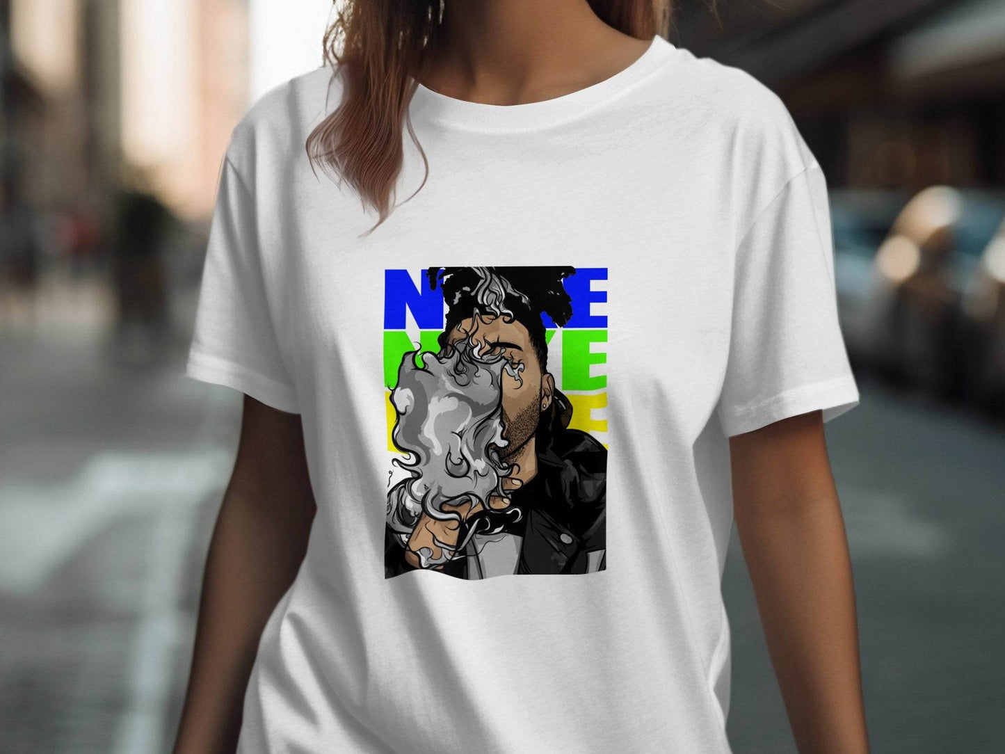 NEON Color Theme Abstract Art Smoke Design T-Shirt - Design & Vybe