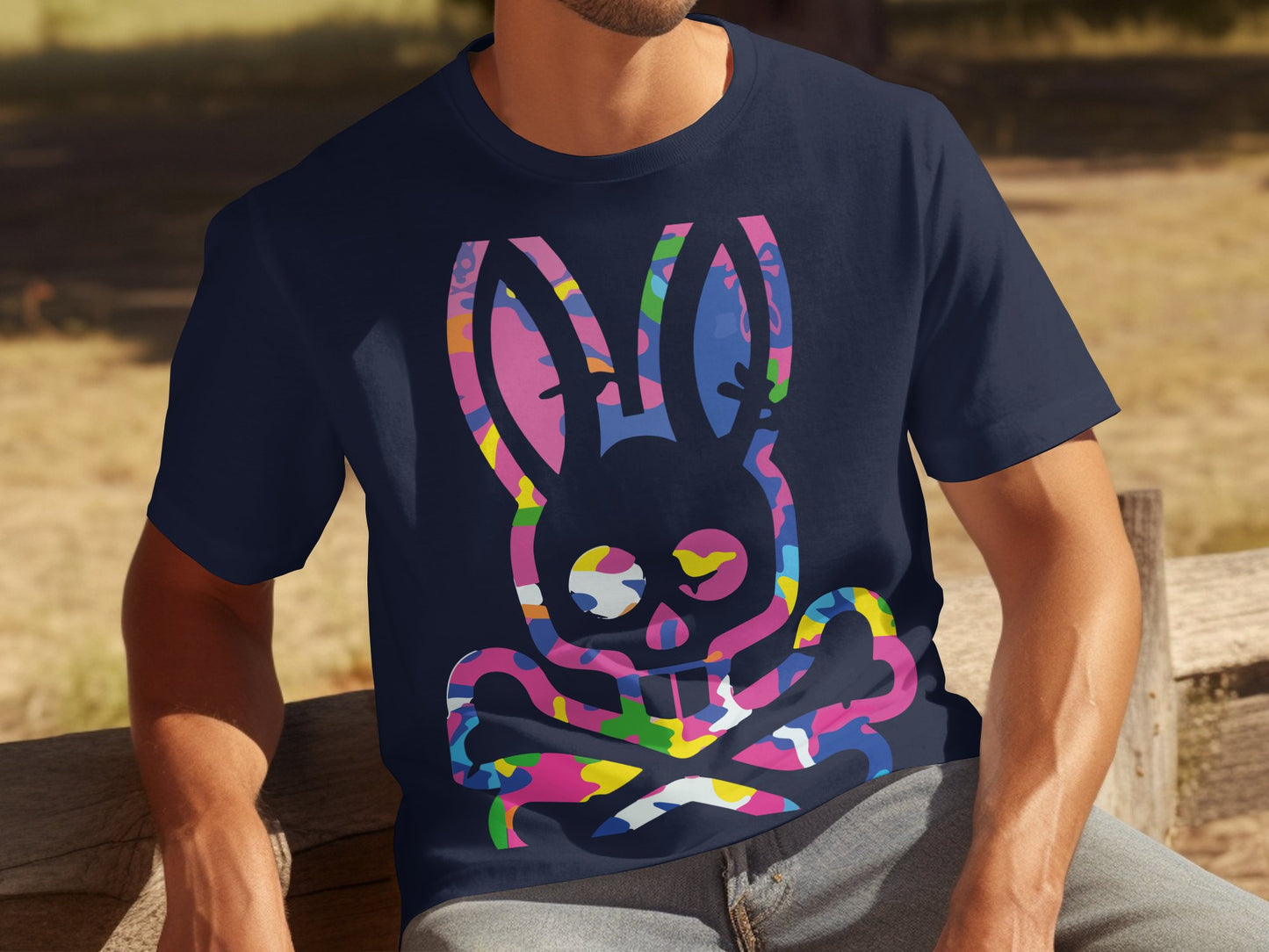 Colorful Bunny Graphic Print Casual T-Shirt product