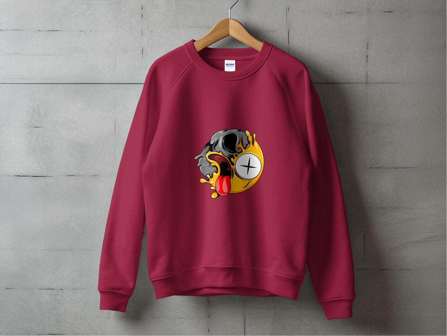 Skull Zombie Emoji Expression Creative Graphic Design Sweater - Design & Vybe