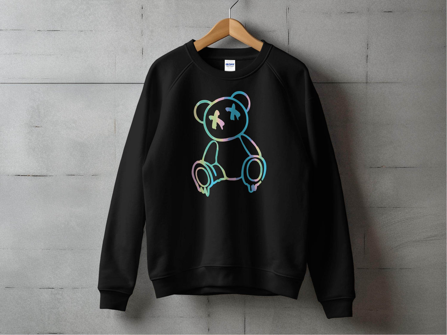 Colorful Abstract Bear Dead Eyes Graphic Design Sweater - Design & Vybe