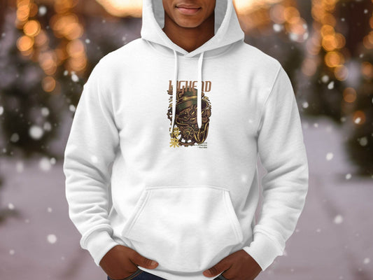 Highend Steampunk Character Illustration Print Hoodie - Design & Vybe