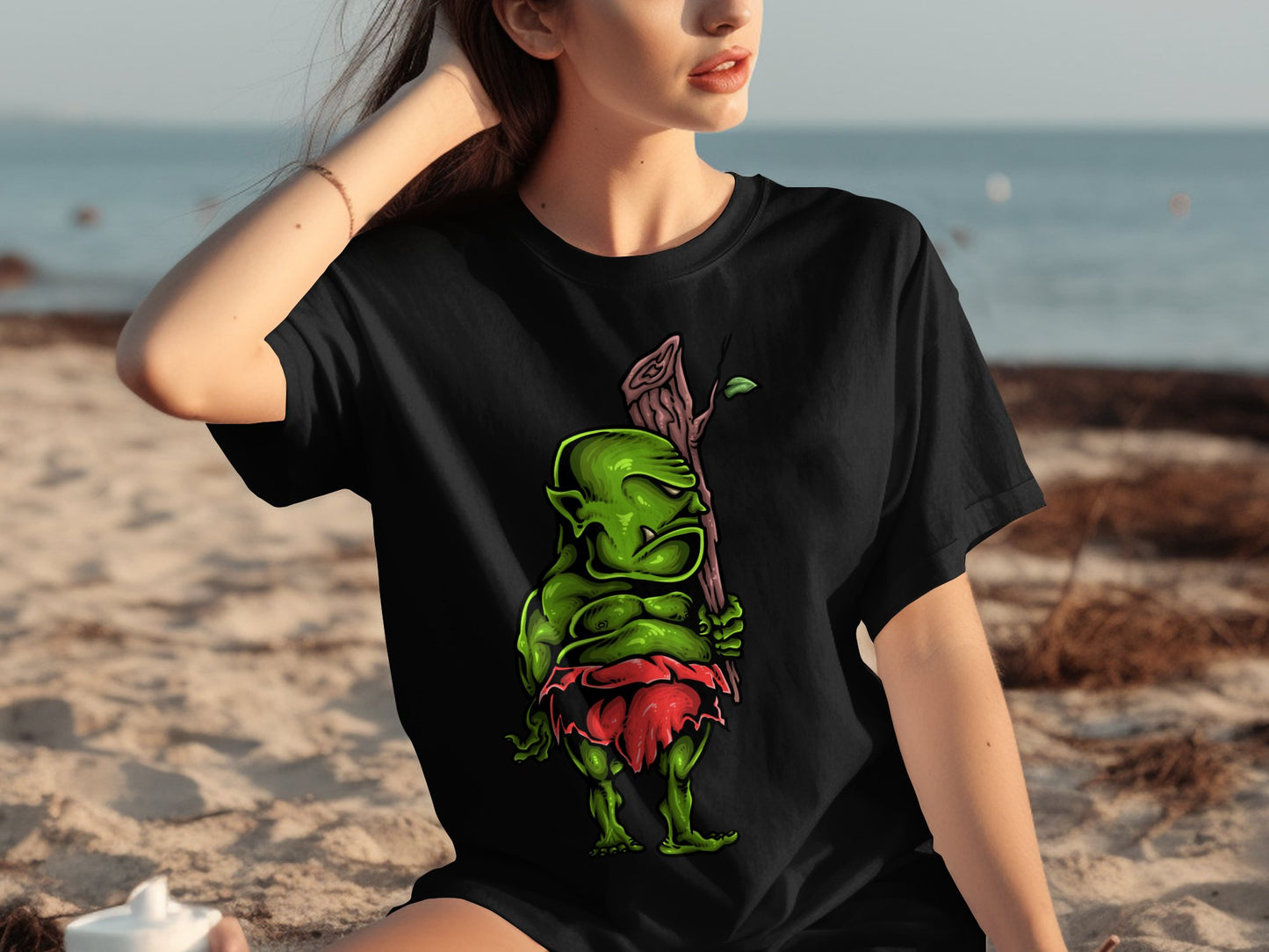 Green Cartoon Character Graphic Printed T-Shirt product