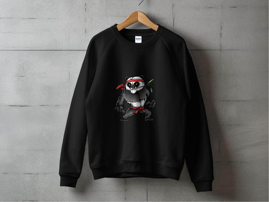Fierce Martial Arts Panda Printed Sweater - Design & Vybe