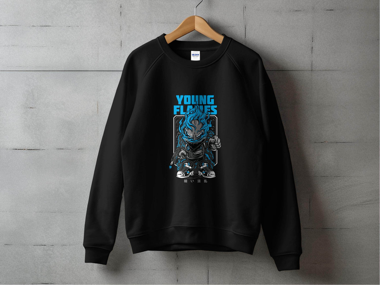 Young Flames Cartoon Style Monster Character Graphic Sweater - Design & Vybe