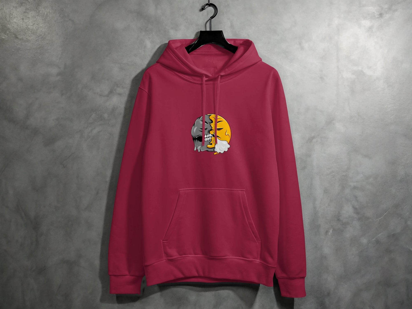 Duality of Nature Smiley Graphic Print Hoodie - Design & Vybe
