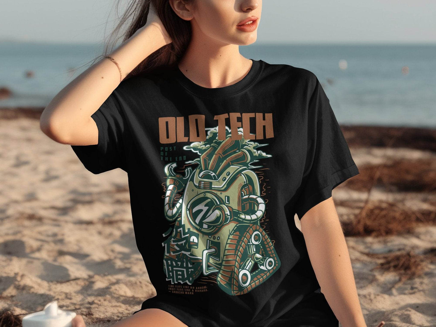 Old Tech Post End Cool Robot Design Graphic T-Shirt - Design & Vybe