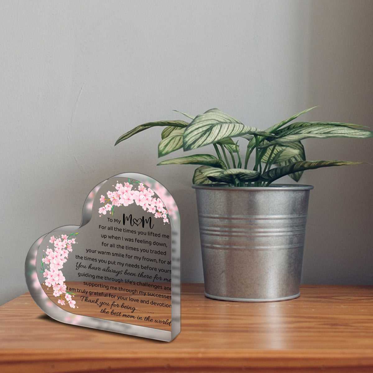 Heart-Shaped Mom Appreciation Plaque