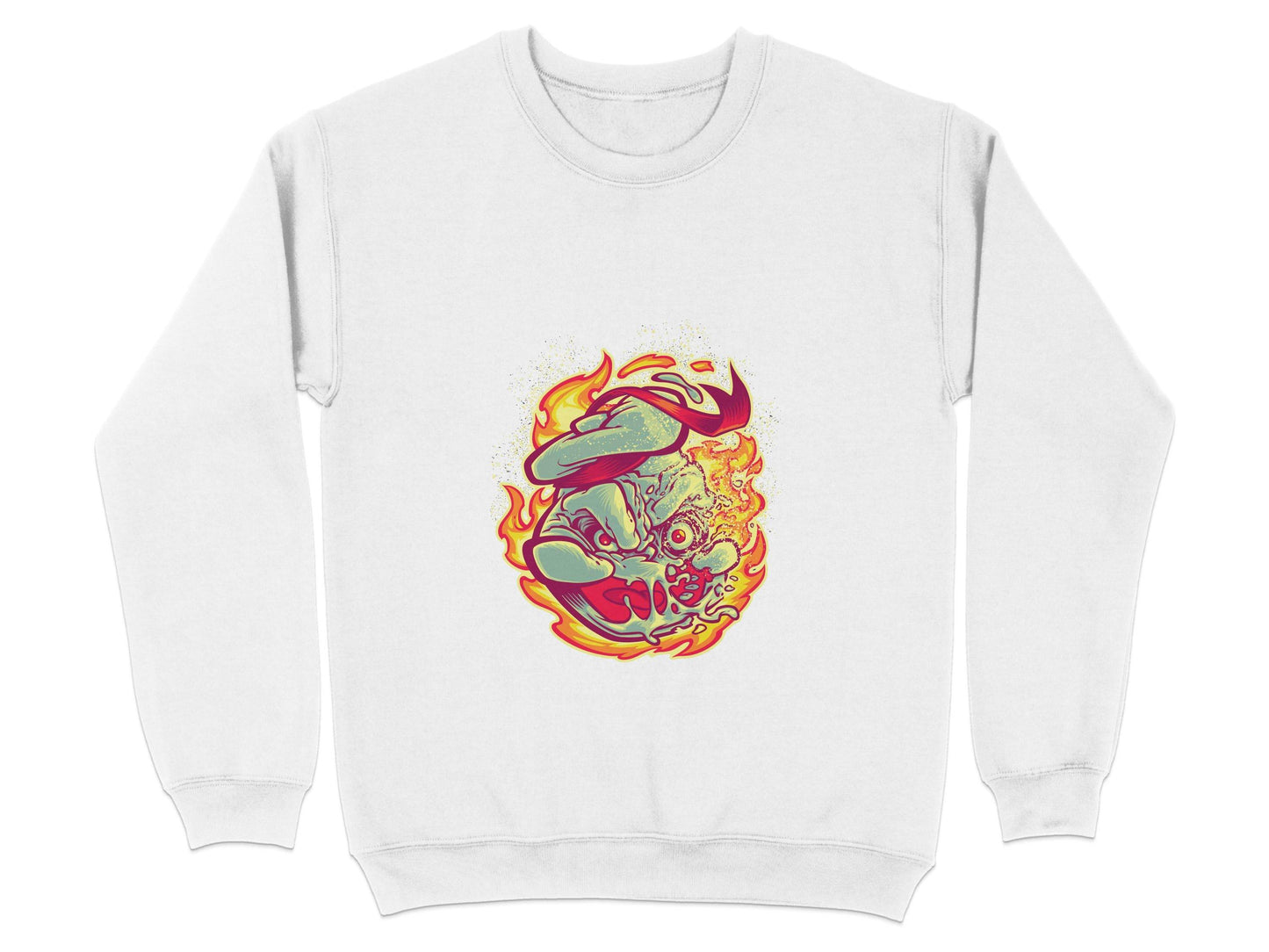 Burning Undead Creature in Flames Graphic Design Sweater - Design & Vybe