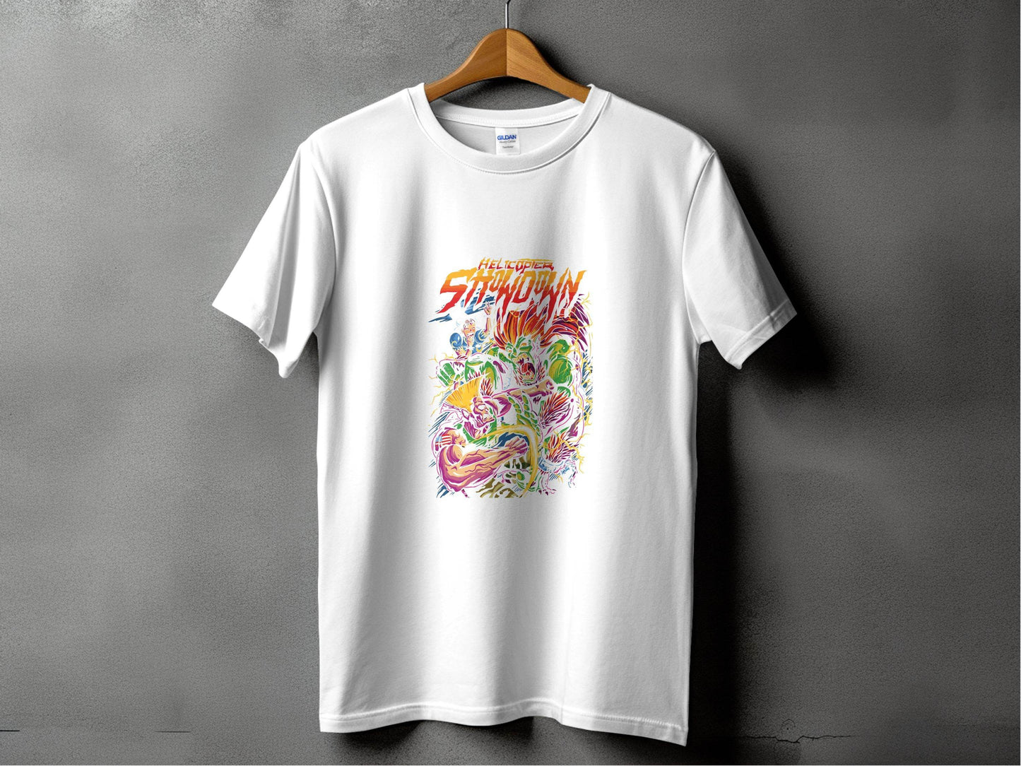 Helicopter Showdown Illustration Graphic Print Style T-Shirt - Design & Vybe