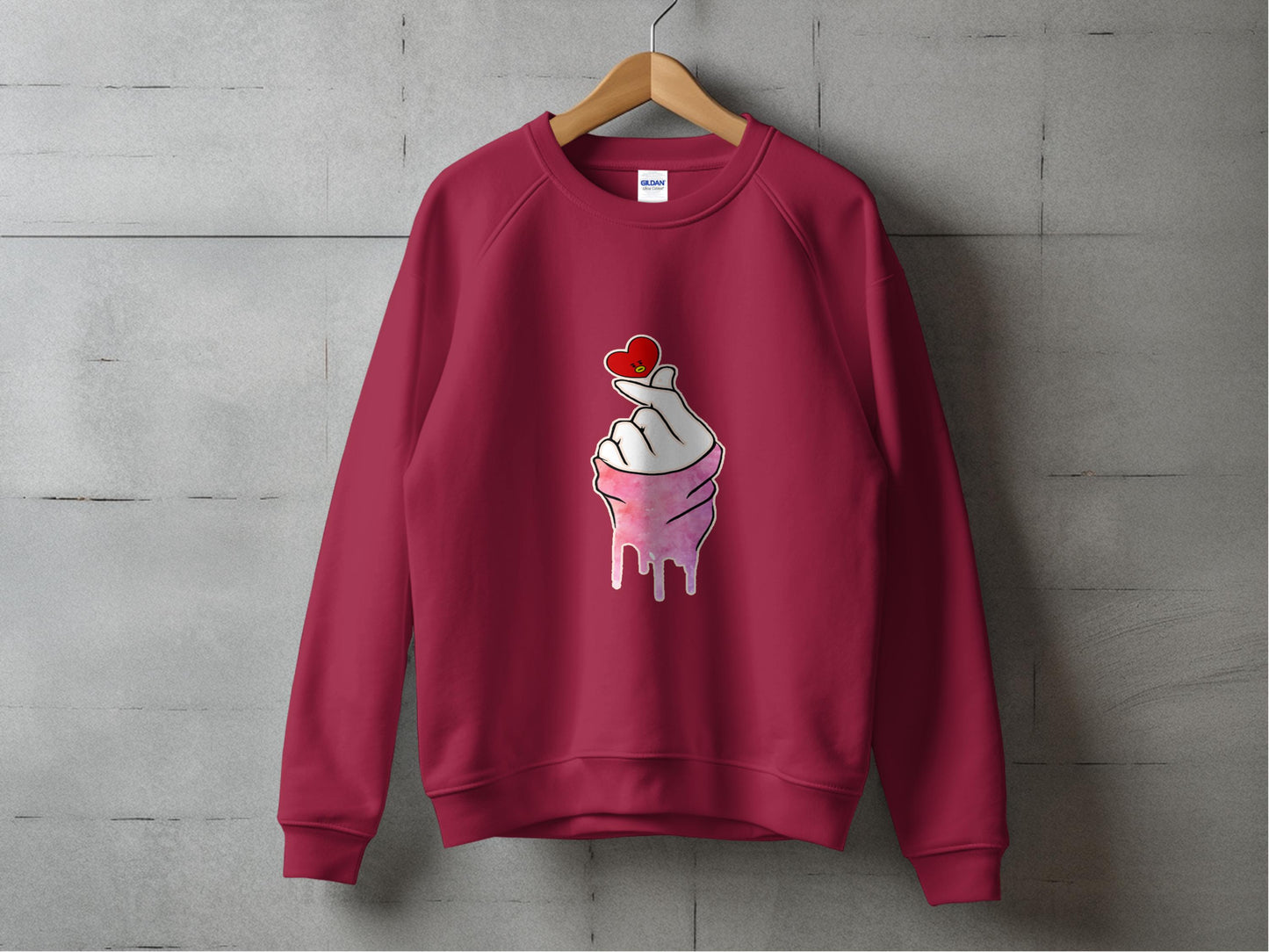Stylish Hang Loose Heart Hand Graphic Long Sleeve product