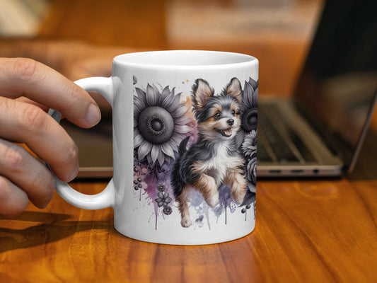 Adorable Floral Patterned Dog Print Coffee Mug Product