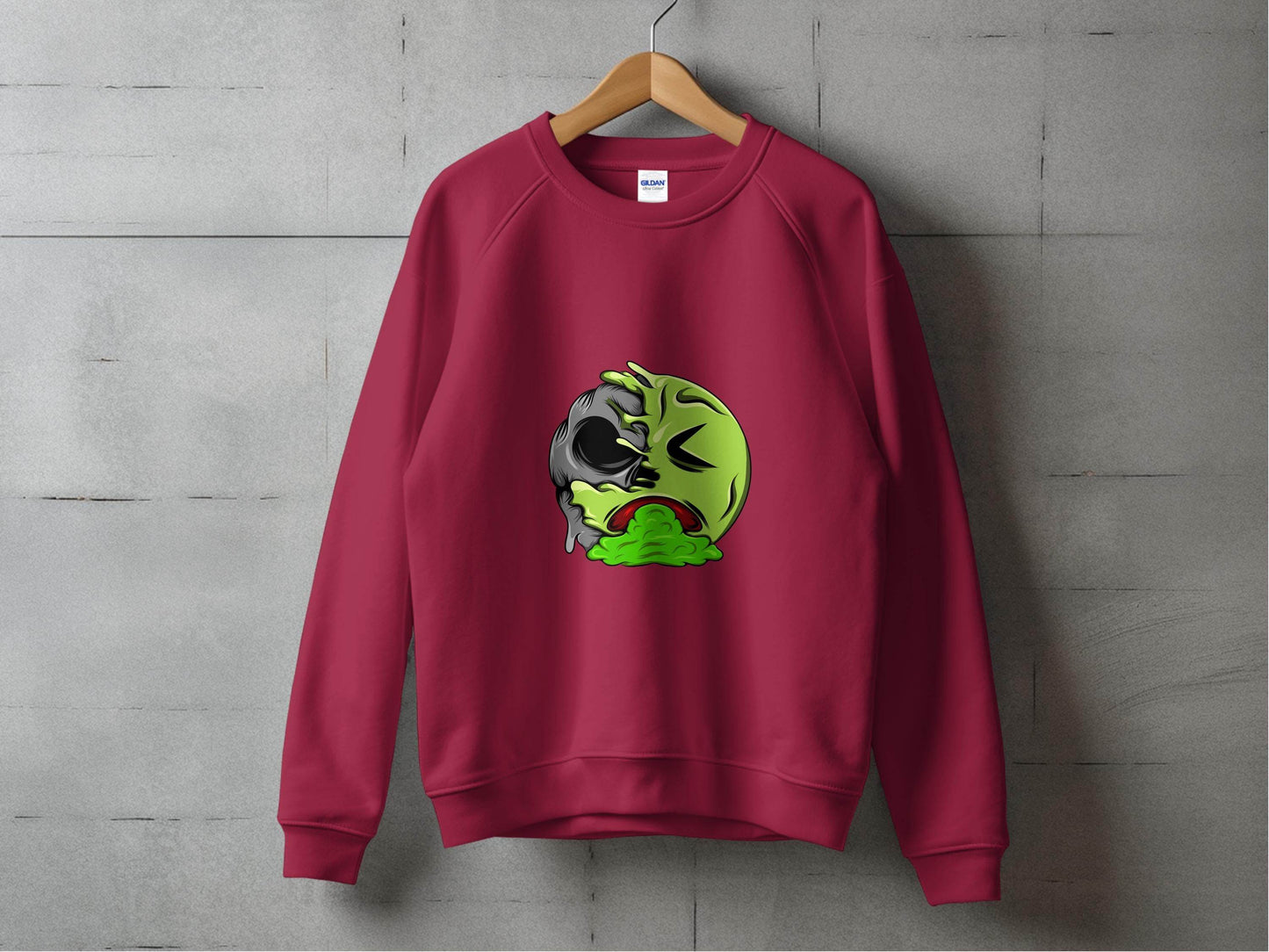 Half Zombie Half Emoji Graphic Design Illustration Sweater - Design & Vybe