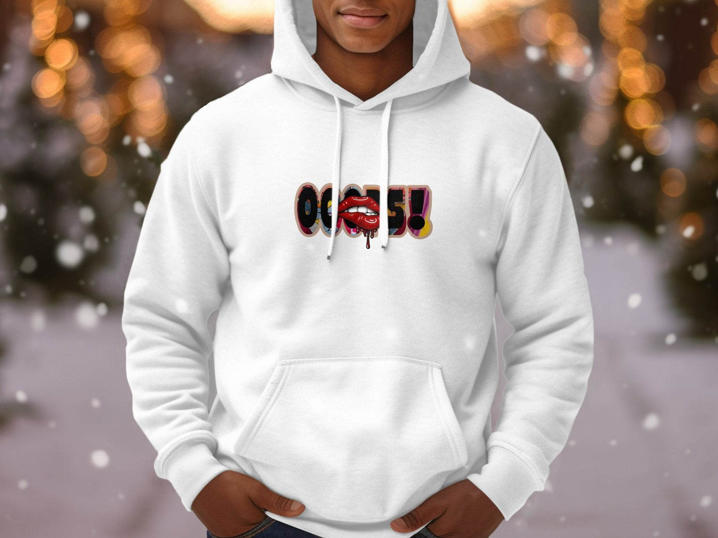 OOOPS With Red Lips Fashion Statement Hoodie - Design & Vybe