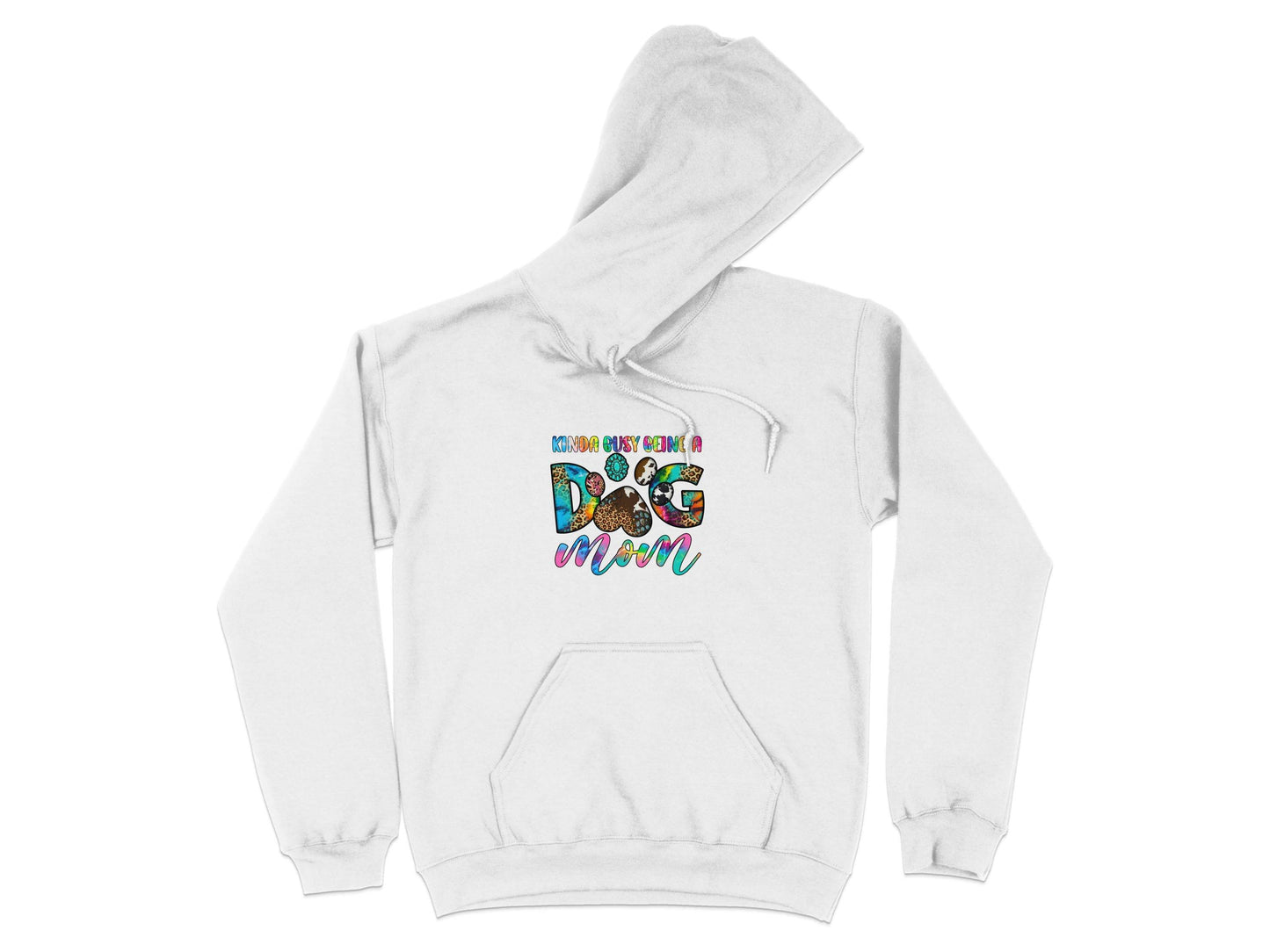 Kinda Busy Being a Dog Mom Animal Prints Letter Design Hoodie - Design & Vybe