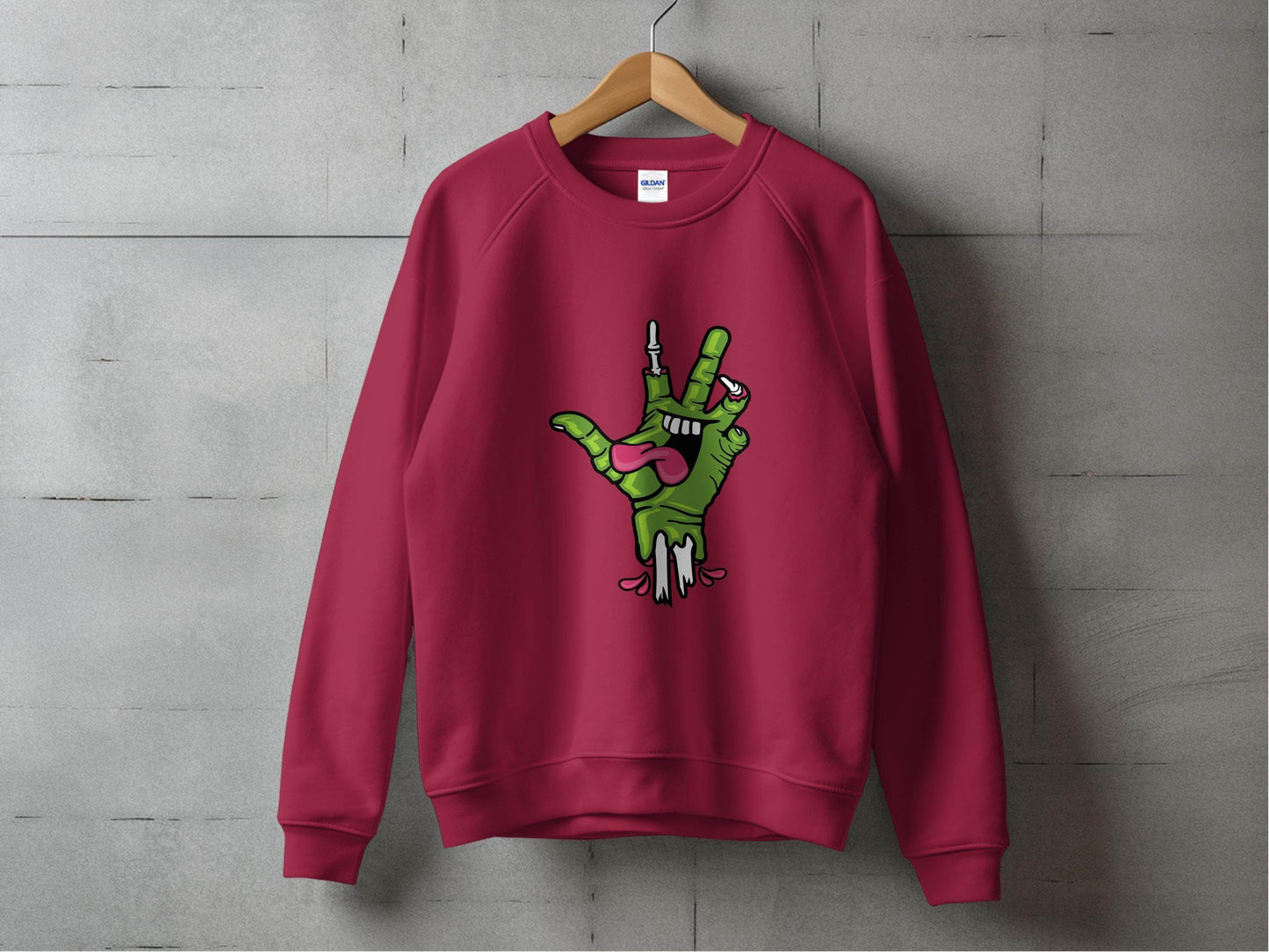Zombie Hand Peace Sign Cool Graphic Design Sweater - Design & Vybe