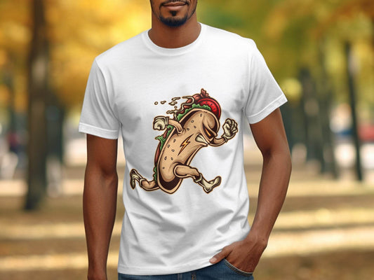 Hot Dog Running Taco Graphic T-Shirt - Design & Vybe