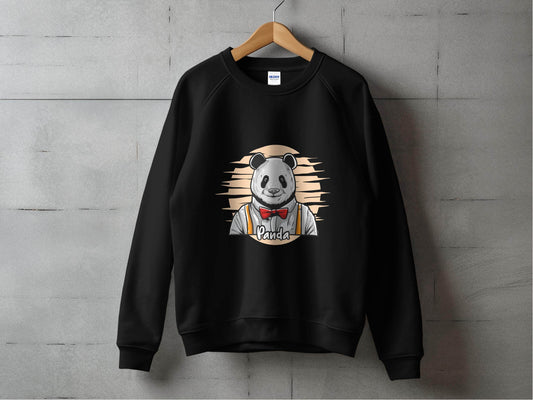 Fun Cartoon Panda Wearing Bow Tie Graphic Sweater - Design & Vybe