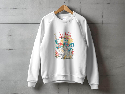 Rock and Roll Zombie Plays Guitar Artwork Sweater - Design & Vybe