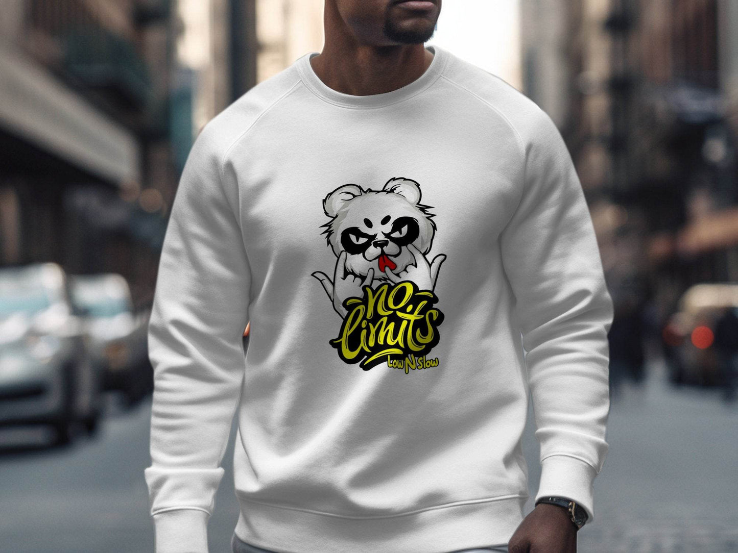 No Limits with Cool Panda Low N Slow Graphic Sweater - Design & Vybe