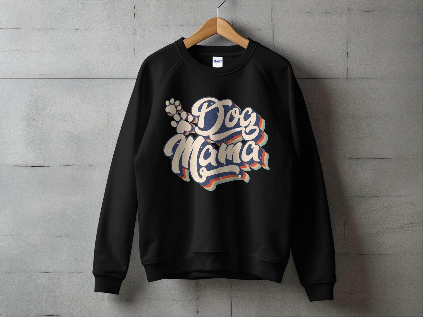 Retro Style Dog Mama Vintage Design Graphic Sweater - Design & Vybe